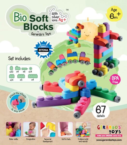 GT3106 Soft blocks set with wheels 67 pcs