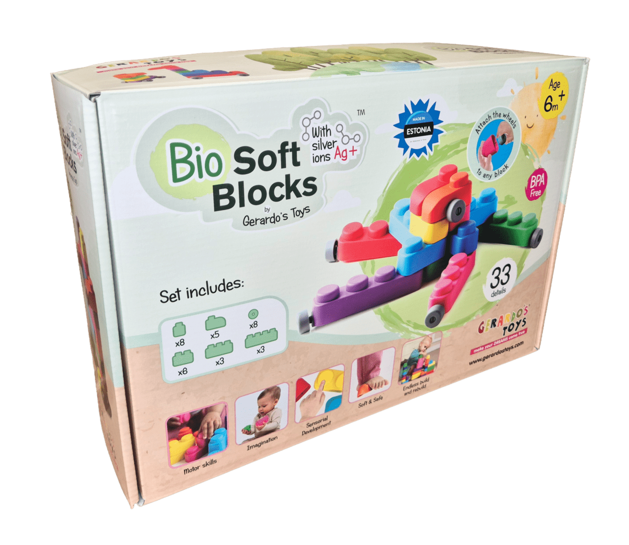 GT3103 Soft blocks set 33 pcs w wheels2